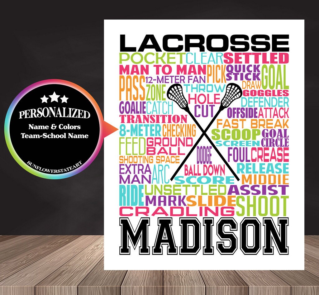 Lacrosse Poster, Gift for Lacrosse Player