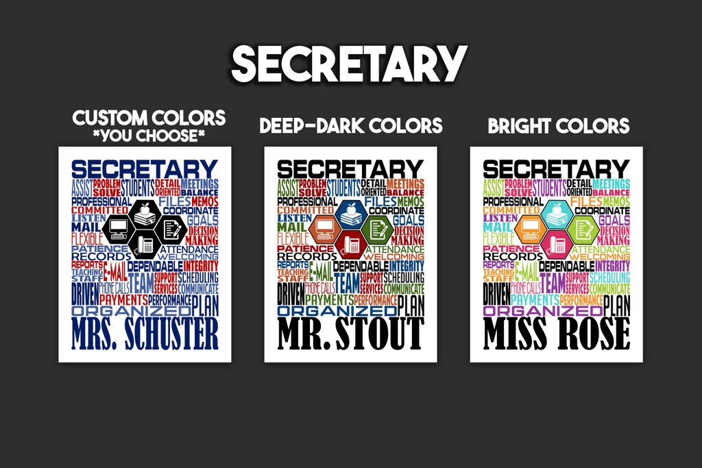 Secretary Poster, School Secretary, Office Manager Gift