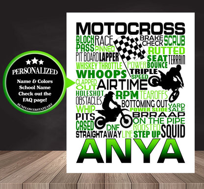 Motocross Poster, Gift for Motocross Riders