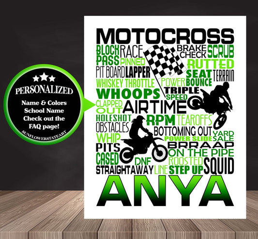 Motocross Poster, Gift for Motocross Riders