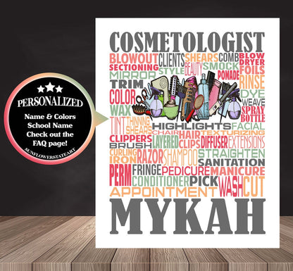 Cosmetologist Poster - Personalized Cosmetology Gift