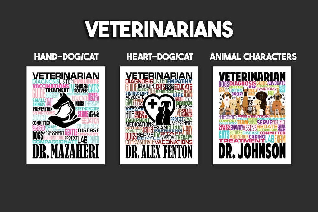 Veterinarian Poster, Personalized Vet Gift