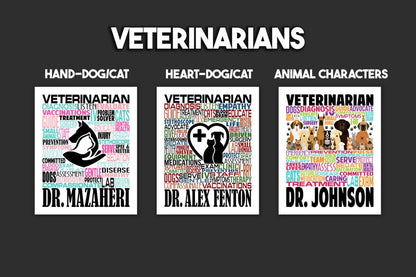 Veterinarian Poster, Personalized Vet Gift