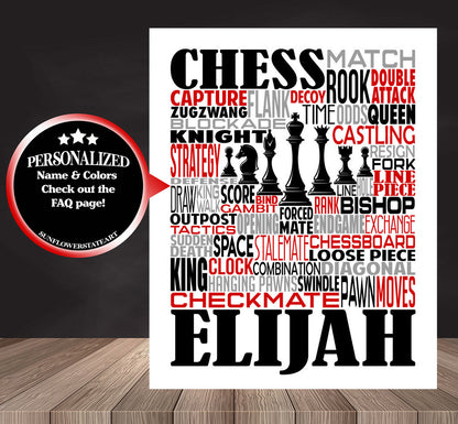 Chess Poster - Personalized Chess Player Gift