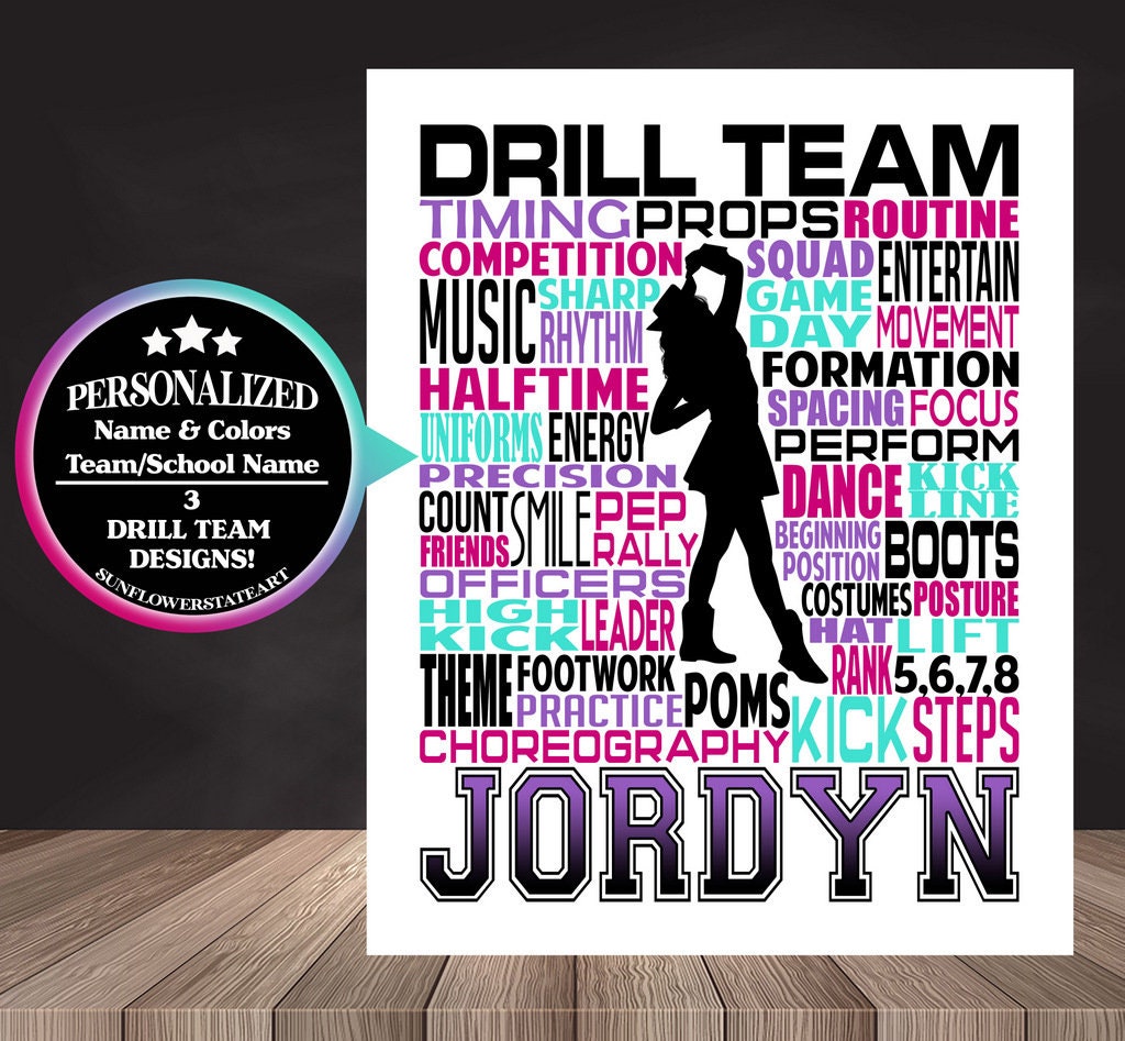 Drill Team Poster - Personalized Drill Team Gift