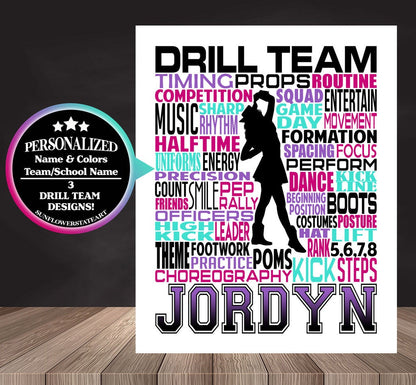 Drill Team Poster - Personalized Drill Team Gift