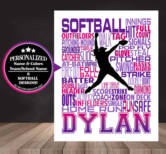 Softball Team Gift - Softball Poster -