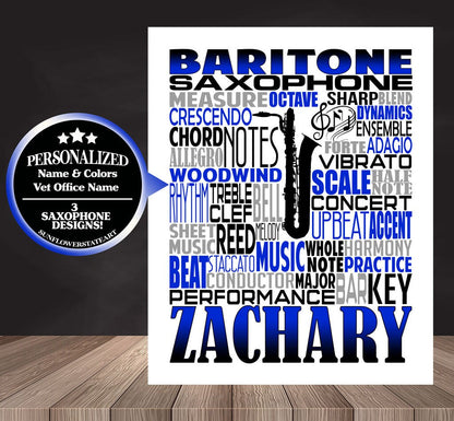 Saxophone Poster - Personalized Saxophone Gift