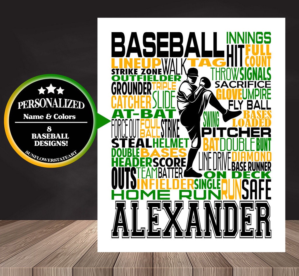 Baseball Poster - Personalized Baseball Gift