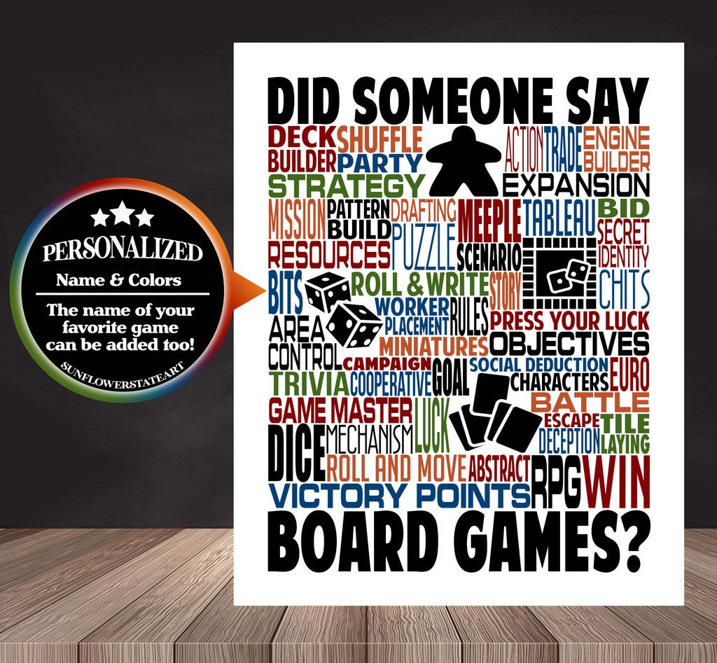 Board Game Poster, Personalized Boarding Gaming Gift