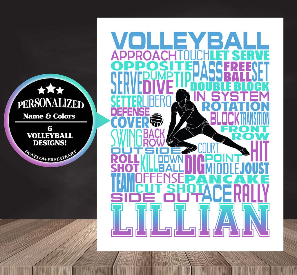 Volleyball Team Gift, Volleyball Poster