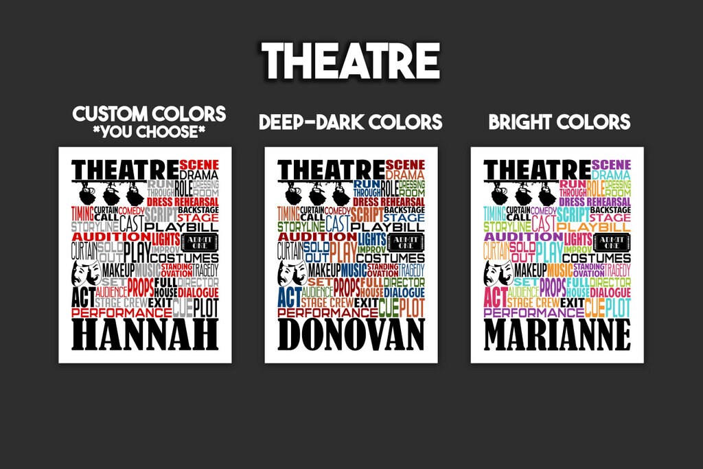 Theater Gift, Personalized Theatre Poster