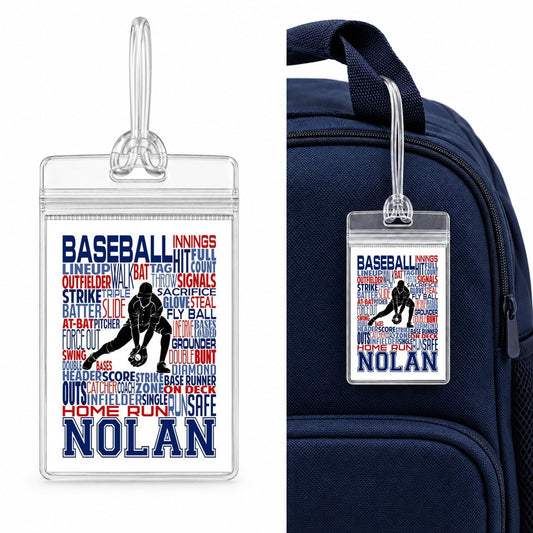 Baseball Bag Tag, Baseball Luggage Tag - Backpack Bag Tags