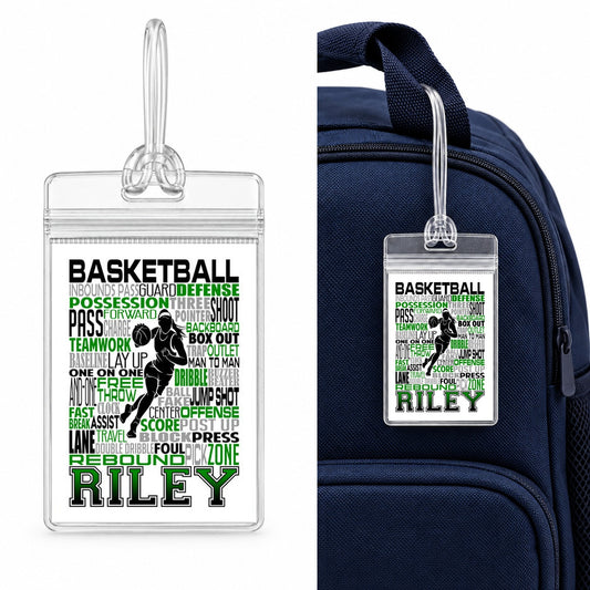 Basketball Bag Tag - Basketball Team Tags - Backpack Bag Tags
