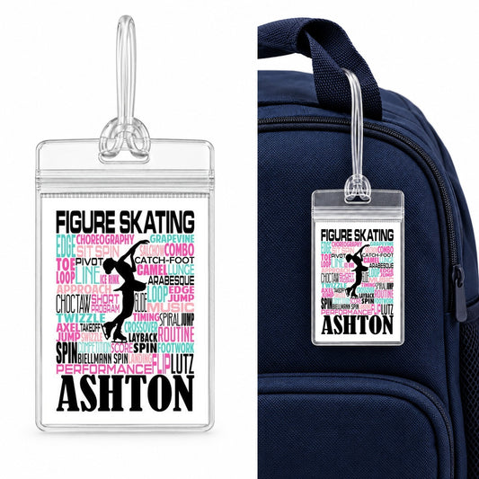 Figure Skater Bag Tag - Ice Skating Luggage Tag - Backpack Bag Tags