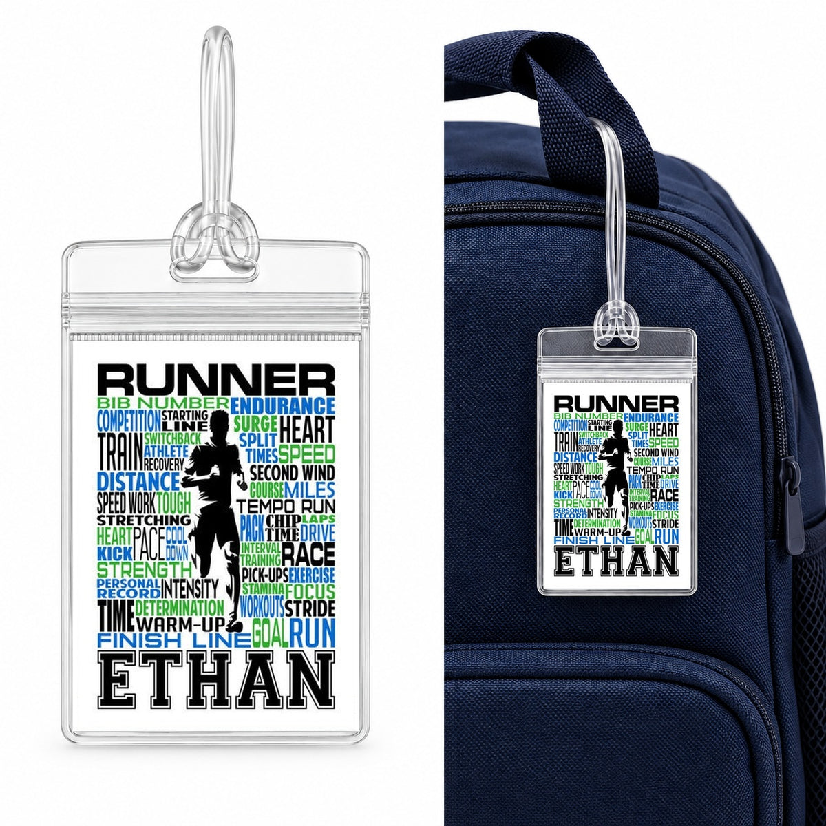Track and Field Bag Tag - Javelin/Pole Vault/Runner/Shot Put/Discus/High Jump/Hurdles