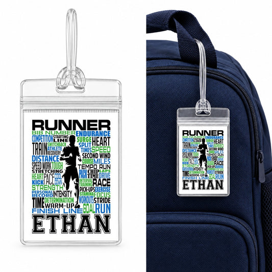 Track and Field Bag Tag - Javelin/Pole Vault/Runner/Shot Put/Discus/High Jump/Hurdles