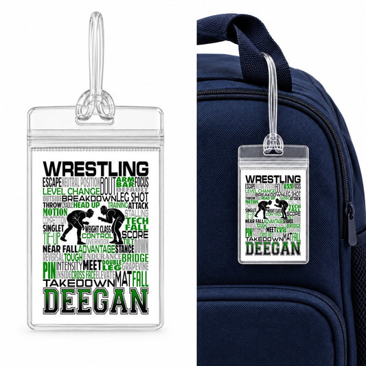 Wrestling Bag Tag - Wrestler Luggage Tag - Backpack Bag Tags